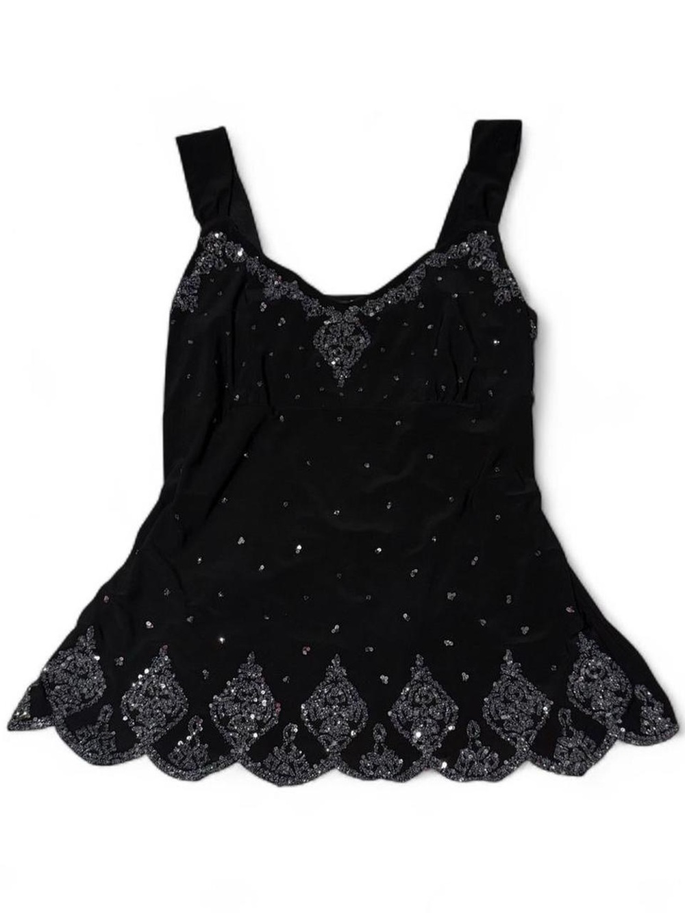 Black sequin cami top